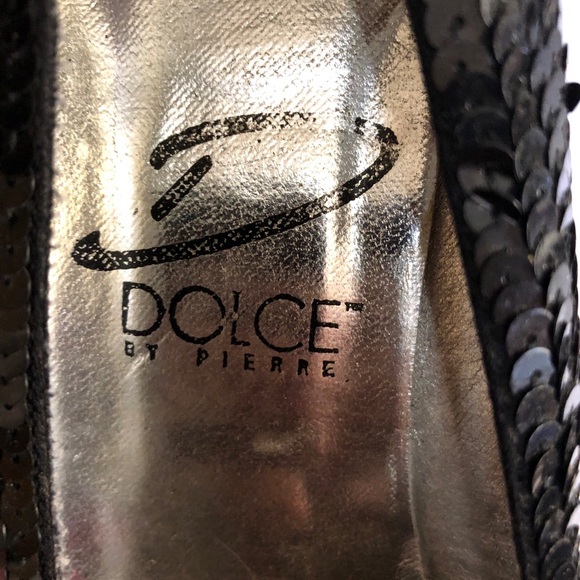 Dolce By Pierre Black Sequin Woman’s Shoes Authentic Size 7.5 - Picture 9 of 11
